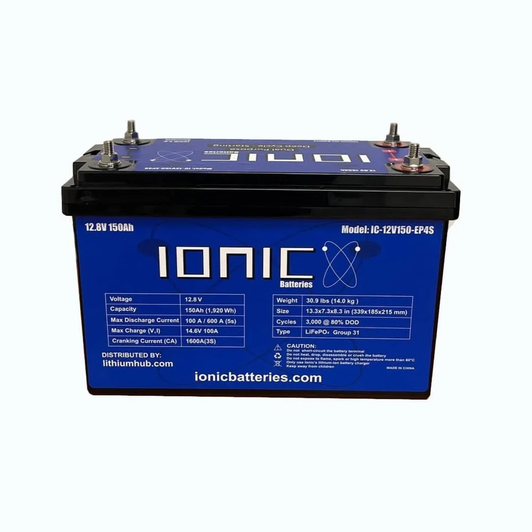Ionic Lithium 12V 150Ah | Dual Purpose Starter Battery 1600 CA + LiFePO4 Deep Cycle + Heater - Image 4