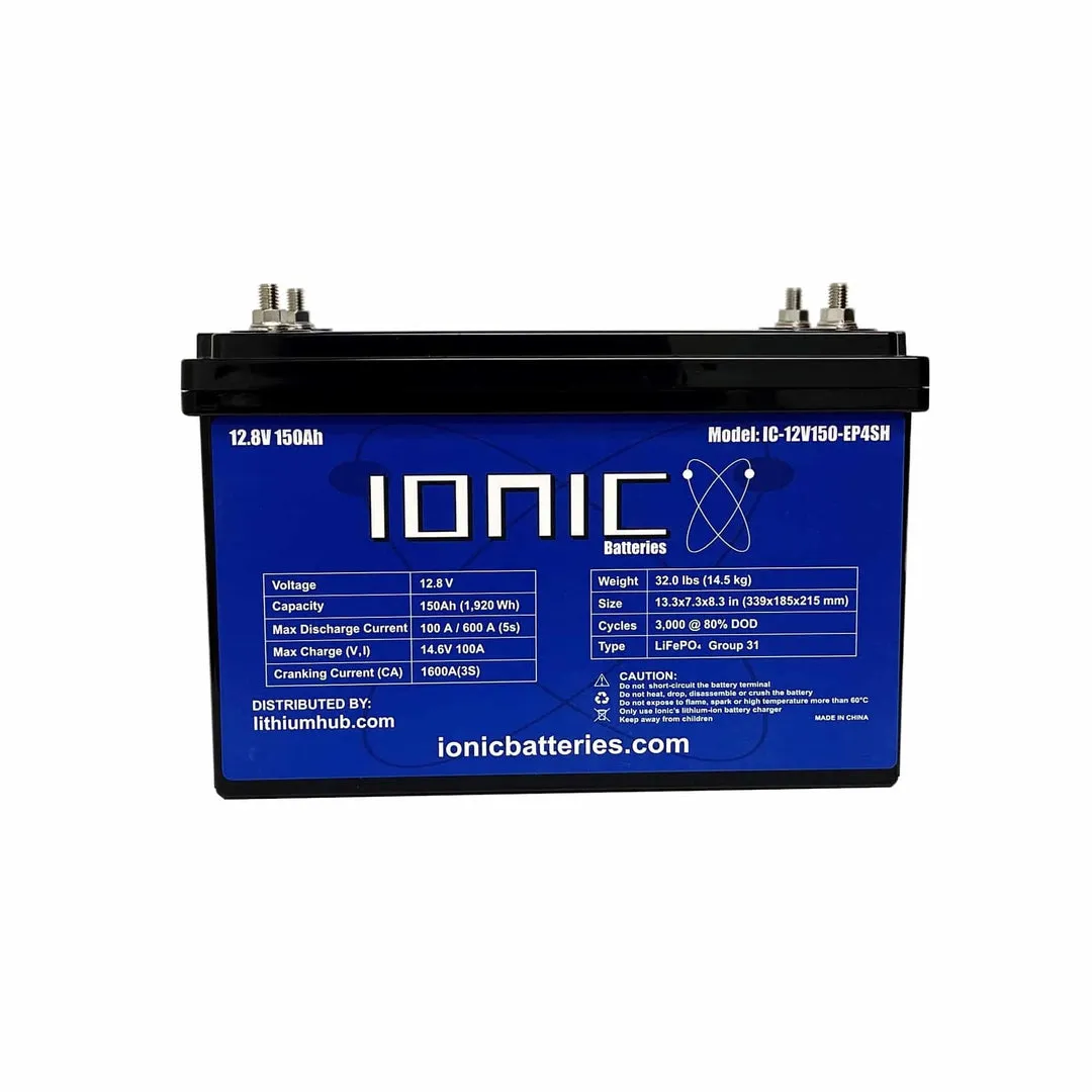 Ionic Lithium 12V 150Ah | Dual Purpose Starter Battery 1600 CA + LiFePO4 Deep Cycle + Heater - Image 2