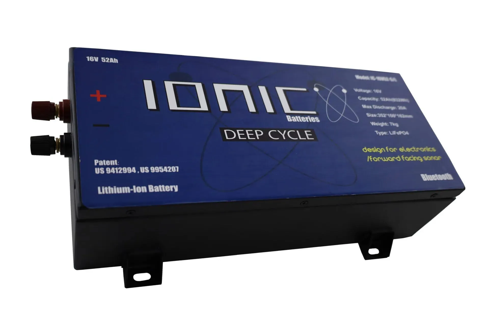 Ionic Lithium 16V 52Ah Marine Electronics(Sonar) LiFePO4 Battery + Charger